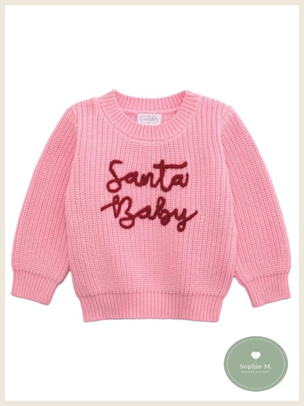 Girls Christmas Santa Knit Sweater One Piece 100% Cotton Long Sleeve